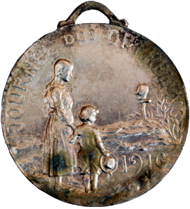 Médaille : Journée des Orphelins - 1916_Guerre 14-18_Memorial CARA Nord